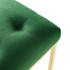 Modway Privy Gold Stainless Steel Performance Velvet Dining Chair - Gold/Emerald-Chair Weight Capacity: 331 lbs.