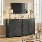 HOMCOM 26.8" L Sideboard Buffet Cabinet with Storage - Black-Anti-tipping hardware ensures safety by securing to the wall