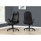 Monarch Specialties 7277 High-Back Executive Office Chair - Black Leather-Look-Product dimensions: 29.5 inches L x 28.5 inches D x 45 inches H