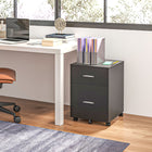 Vinsetto Mobile 2-Drawer Letter/A4 Filing Cabinet with Wheels - Black-Compact design makes it suitable for next to or under your computer and writing desk
