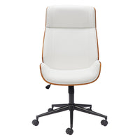 Zuo Flex High Back Office Chair - White-Plush and durable faux leather fabric