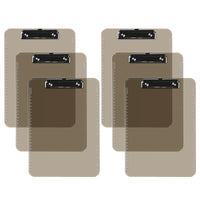 Davis Group Plastic Clipboards - Letter Size - 9" W x 12" H - Smoke - 6 Pack-Clipboards are made of tough, durable injection molded plastic and feature smooth edges