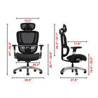 Staples - Fauteuil fonctionnel pivotant ergonomique en tissu Hyken Pro - Noir-Quatre positions d’inclinaison verrouillables pour soutenir une colonne vertébrale neutre 
