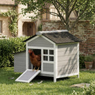 PawHut Wooden Chicken Coop, Rabbit Hutch with Nesting Box - 36" L x 25" W x 27"  H-Side nesting box with hinged top allows for easy egg collection