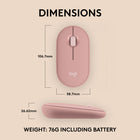 Logitech Pebble Mouse 2 M350s Slim Bluetooth Wireless Mouse - Portable - Lightweight - Customizable Button - Rose-Compatible with MacBook Neo laptops: instant Bluetooth connection, seamless & color-matched