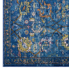 Modway - Minu Treillis floral vieilli Tapis 4 pi l x 6 pi L - Bleu foncé, jaune et orange-100% polypropylène