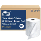 Tork Matic Extra Soft Hand Towel Roll - 2-Ply - White with Blue Leaf - 300'/Roll - 6 Pack-Tork Premium towel offers a truly best-in-class product for no touch, hygienic dispensing systems.