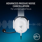 Razer Blackshark V2 X (Playstation Licensed) Headset - White -Absolute comfort and focus: Designed for long gaming sessions, this ultra-comfortable gaming headset for Xbox or PS5 delivers all-day wearability for distraction-free competitive play