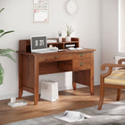 HOMCOM 47.25" Computer Desk with Storage Hutch - Brown-Ample storage space with 3 drawers, 3 open compartments, 1 top shelf and a wide desktop
