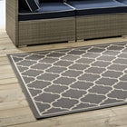 Modway - Avena Treillis en quadrifolie marocain intérieurs et extérieurs Tapis de comédie 8 pi l x 10 pi L - Gris et beige-Dessous en caoutchouc de prise