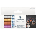 Schneider Paint-It 011 Paint Market - Silver/Gold - 4 Pack-Fine marker point provides comfortable, highly productive writing and drawing for a prolonged period of time