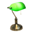 Simple Designs - Lampe de bureau de banquier exécutif avec abat-jour en verre - vert-Abat-jour en verre vert