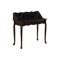 Monarch Specialties 3100 36" Computer Desk - Dark Cherry Traditional-Traditional, French inspired 36 inch long secretary desk in a warm dark cherry brown wood finish with closed storage for a functional workspace.