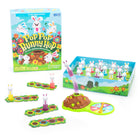 Educational Insights Pop Pop Bunny Hop Game-How to play: Spin to start your turn. If you land on a color, place a matching-color bunny in the carrot patch launcher. If it pops, you keep it! The first player to collect a bunny in every color wins!
