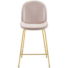 Modway - Scoop Jambe en acier inoxydable doré Performance Velvet Tabouret de comptoir - Rose-Assemblée requise