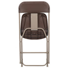 Flash Furniture HERCULES Series Premium Brown Plastic Folding Chair - 10 Pack-Dry assisting drain holes