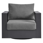 Modway - Tahoe Terrasse extérieure Aluminium revêtu en poudre Fauteuil pivotant - Gris/charbon-Assemblée requise