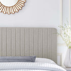 Modway Milenna Channel Tufted Upholstered Fabric Full/Queen Headboard - Oatmeal-Multiple Mounting Positions