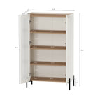 Manhattan Comfort Abbey Modern Accent Cabinet and Bookcase - Maple and Off White - Set of 2-Sleek, Handle-Free Doors for a Clean, Uncluttered Look