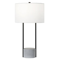 Hudson&Canal - Lampe de table Uma de 70 cm de haut avec abat-jour en tissu - Bronze noirci/béton/blanc-Design industriel pour votre salon, votre espace de travail ou votre table de chevet