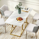 HOMCOM 59" Dining Table for Kitchen and Dinner - White-Assembly is simple and straightforward