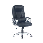 TygerClaw Executive High Back Leather Office Chair with Headrest, 25.6" x 33.1" x 13.8", Black-Premium PU leather upholstery feels luxurious and is easy to clean, perfect for daily use