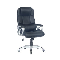 TygerClaw Executive High Back Leather Office Chair with Headrest, 25.6" x 33.1" x 13.8", Black-Premium PU leather upholstery feels luxurious and is easy to clean, perfect for daily use