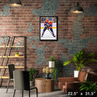 Leon Draisaitl Oilers Action - Framed Canvas - 22" x 31"-Officially licensed by the NHL and NHLPA