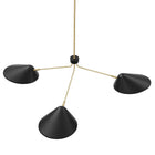 Modway Journey 3-Light 14" Arm Pendant - Black-Dimmable (Switch Not Included)