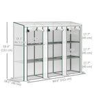 Outsunny Lean-to Mini Greenhouse with 3 Tier Shelves & 3 Roll-Up Doors - White- Roll-up zipped doors ensure easy entry and optimal ventilation
 