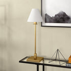 Hudson&Canal - Lampe de table Clement de 71 cm de haut avec abat-jour en tissu, - Laiton/Blanc-Une finition en laiton fabriquée à la main est appliquée à la base en métal élégante