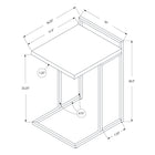 Monarch Specialties - 3637 Table D'Appoint - 25 po H/Gris/Metal Chrome-5