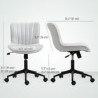 HOMCOM Armless 360-Degree Swivel Computer Desk Chair - Cream White-Height adjusts from 17.7" to 21.7" (45-55 cm) with a reliable class-three gas lift