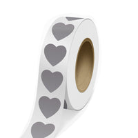 JAM Paper - Rouleaux d'étiquettes standard - en forme de cœur - 2 x 2 - feuille argentée mate - 125 étiquettes/rouleau-Couleur : feuille mate argentée durable | Faites ressortir votre courrier avec des étiquettes d'adresse d'expédition colourées.