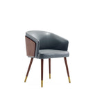 Manhattan Comfort Reeva 23.23" Modern Leatherette Upholstered Dining Chair - Walnut and Graphite Grey-10