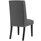 Modway Baron Fabric Dining Chair - Grey - 4 Pack-Solid Rubberwood Legs