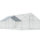 PawHut - Grand enclos à poules en métal avec couverture pour 18 à 24 poules - 9,8 pi L x 19,7 pi l x 6,4 pi H-Une surface spacieuse de 194 pi² (18 m²) accueille confortablement 18 à 24 poules 