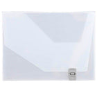 JAM Paper - Portefeuille en plastique avec boucle latérale - 9 3/4" x 13 1/2" x 1 1/2" - Transparent-Portefeuille en plastique transparent avec boucle latérale