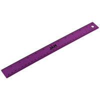 JAM Paper - Règle en aluminium robuste - 12 po - violet métallisé-Couleur : Acier inoxydable violet