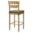 Modway - Jax Bois de chêne Tabouret de bar avec dossier ondulé en rasoir et coussin in Sauge du chêne altéré-Civières latéraux solides