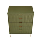 Manhattan Comfort DUMBO Modern Dresser Set and 5-Drawer Tall Dresser Set - Olive Green-10