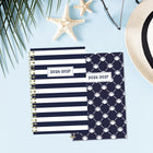 Blueline 13 Months Weekly/Monthly Academic Planner - July to July - 8" H x 5" W - Nautical Design - English-Contacts section