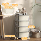 Qaba - Organiseur de jouets pour enfants à 4 niveaux avec 4 bacs de rangement en plastique - Blanc crème-Compact pour un ajustement facile et spacieux à l'intérieur des tiroirs de 16 L  