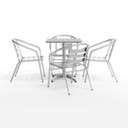 Flash Furniture – Table carrée de 23,5 po en aluminium avec 4 sièges à traverses, intérieur/extérieur (TLH24SQ017BCHR4)-Table carrée