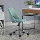 Vinsetto Armless Swivel Computer Desk Chair - Green-Soft and chic velvet-touch fabric