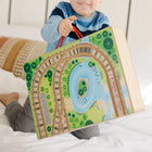 Melissa & Doug, Chemin de fer à emmener partout avec 17 pièces en bois, 3 trains, véhicule, pièces de jeu, pont -8