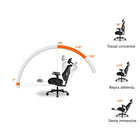 COUGAR - Fauteuil inclinable et pivotante en maille Speeder avec repose-pieds rétractable - Noir-Cylindre à gaz de classe 4: Certifié TÜV, assurant un réglage de hauteur fluide, fiable et sécuritaire
