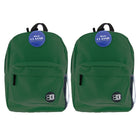 BAZIC Products Classic 17" Backpack - Green - 2 Pack-One large main compartment and small front compartment with zipper closure