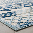 Modway Reflect Giada Abstract Diamond Moroccan Trellis Indoor/Outdoor Area Rug - 5 ft W x 8 ft L - Ivory/Blue-Fade, Stain and Water Resistant / Easy To Clean