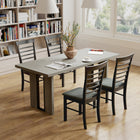 HOMCOM 71" Large Dining Table in Industrial Style for 8 People - Grey Wood Finish-Assembly required